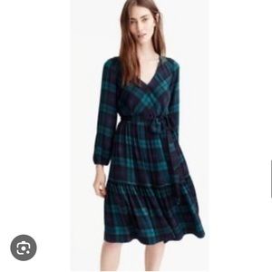 J Crew black watch plaid tartan dress 4P